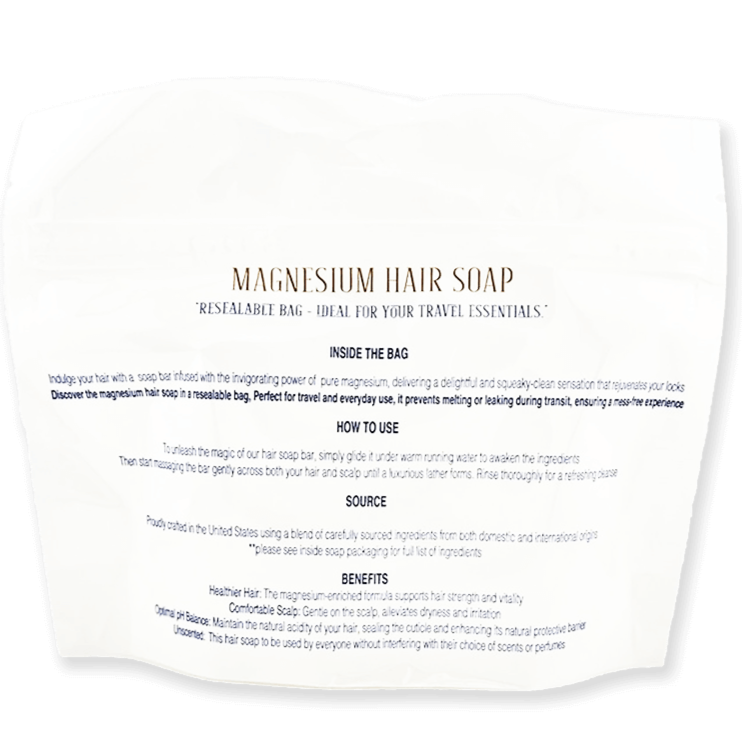 Magnesium Hair Soap - Unscented - Back